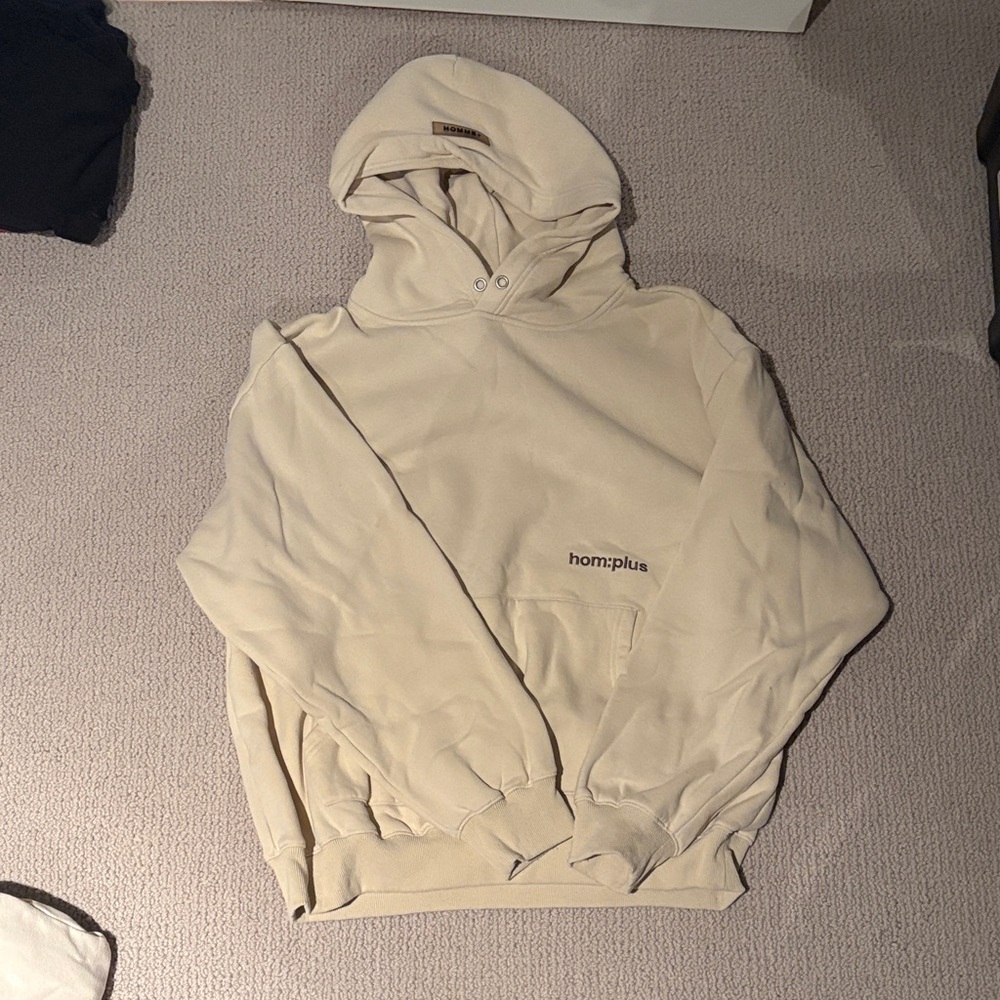 Cream Hoodie with Logo